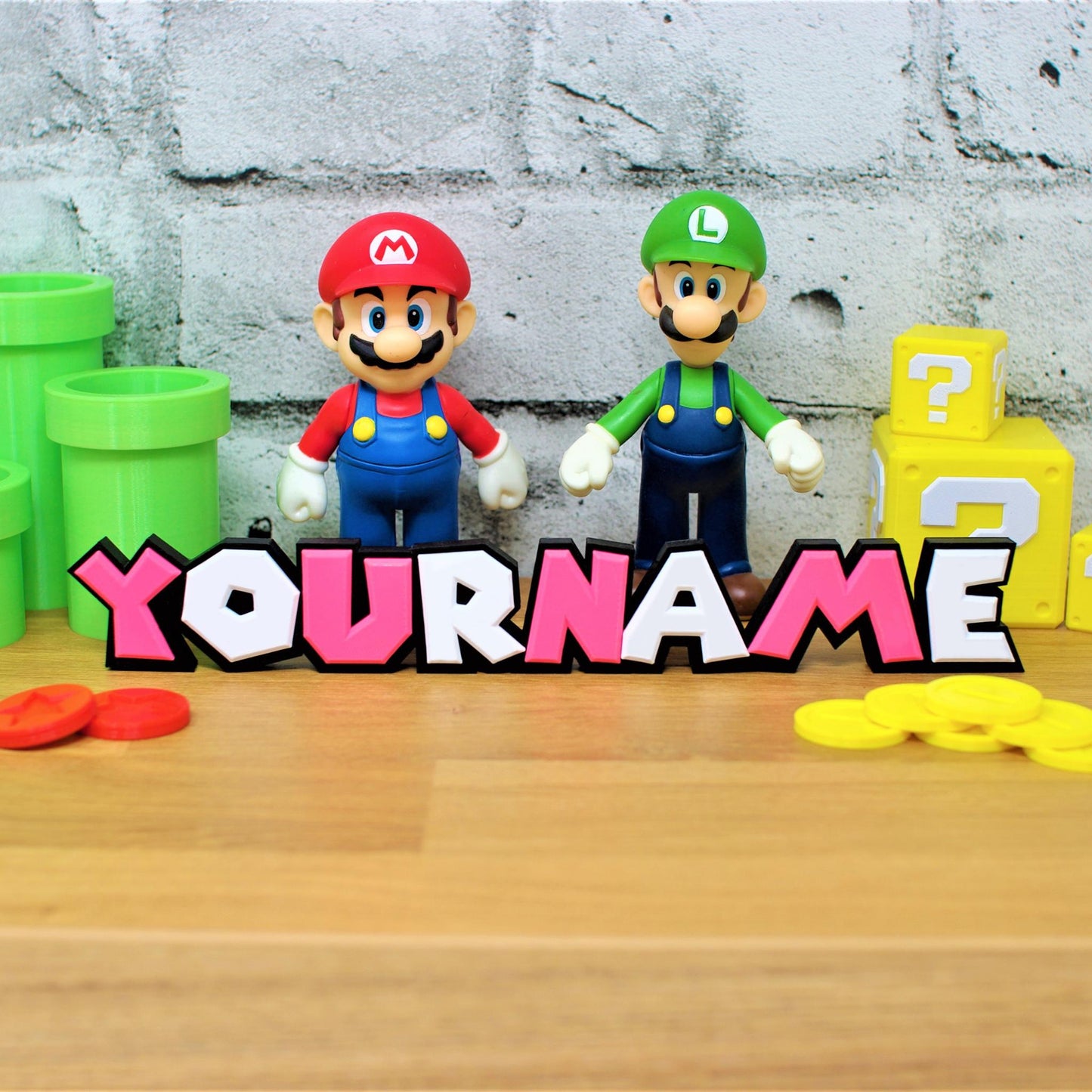Super Mario Nameplate Collection - Customizable - BitsyLabs