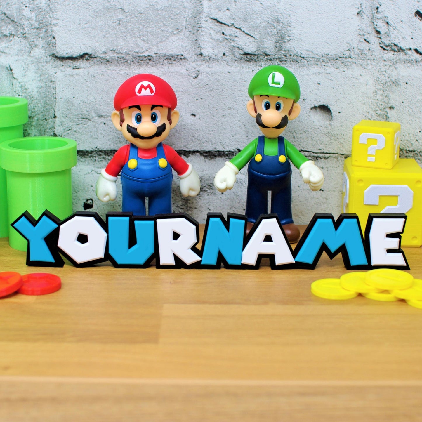 Super Mario Nameplate Collection - Customizable - BitsyLabs