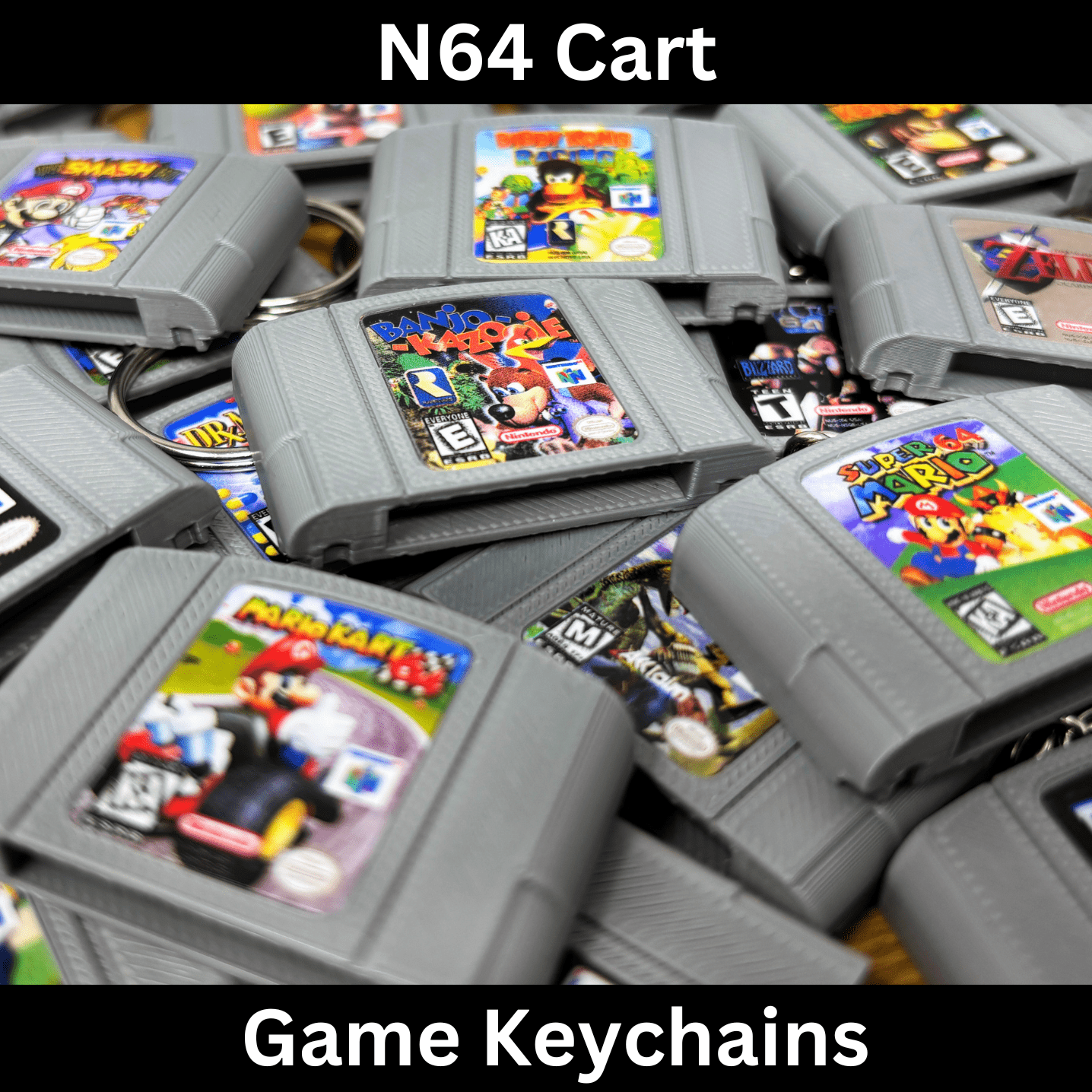 N64 Game Cart Keychains - BitsyLabs