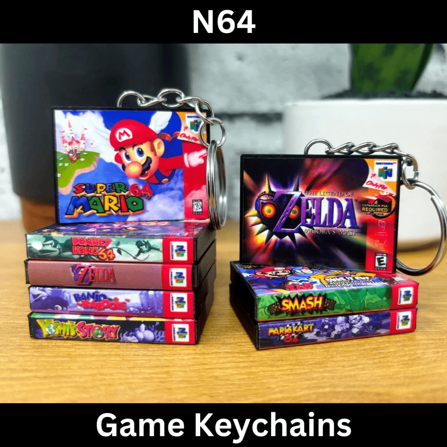 N64 Game Case Keychains - BitsyLabs