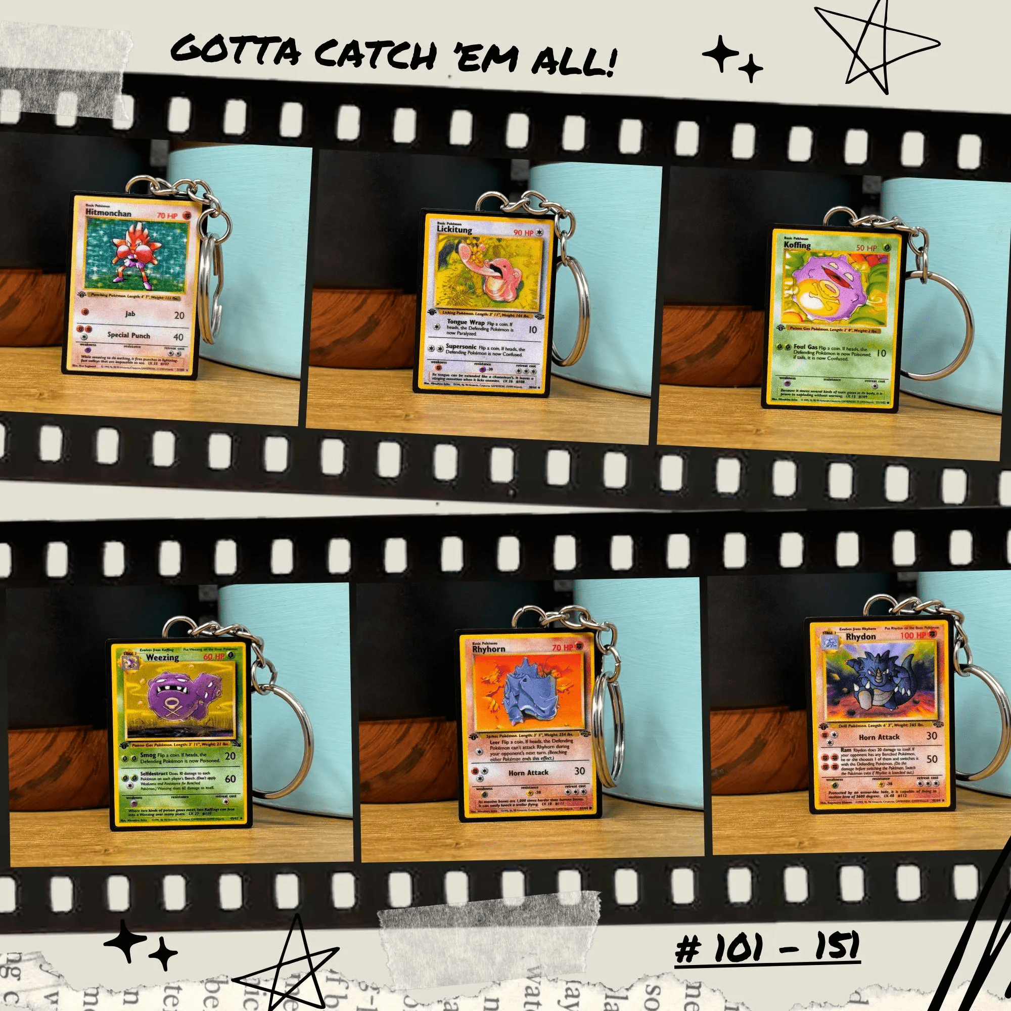 Pokemon Card Keychains (101 - 151) - BitsyLabs