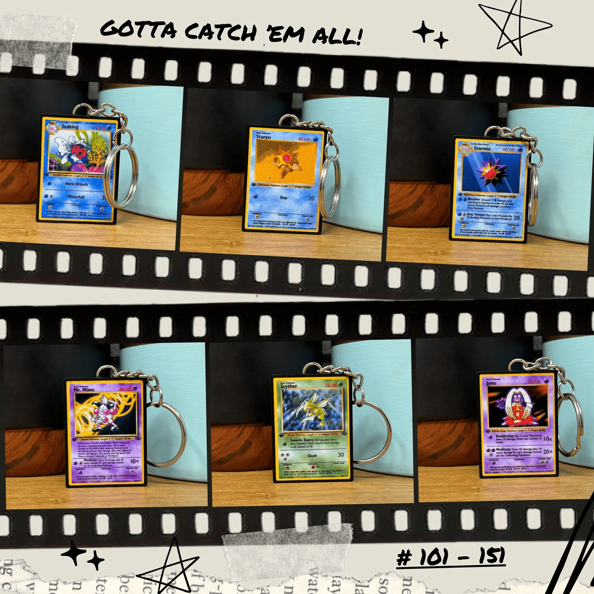 Pokemon Card Keychains (101 - 151) - BitsyLabs