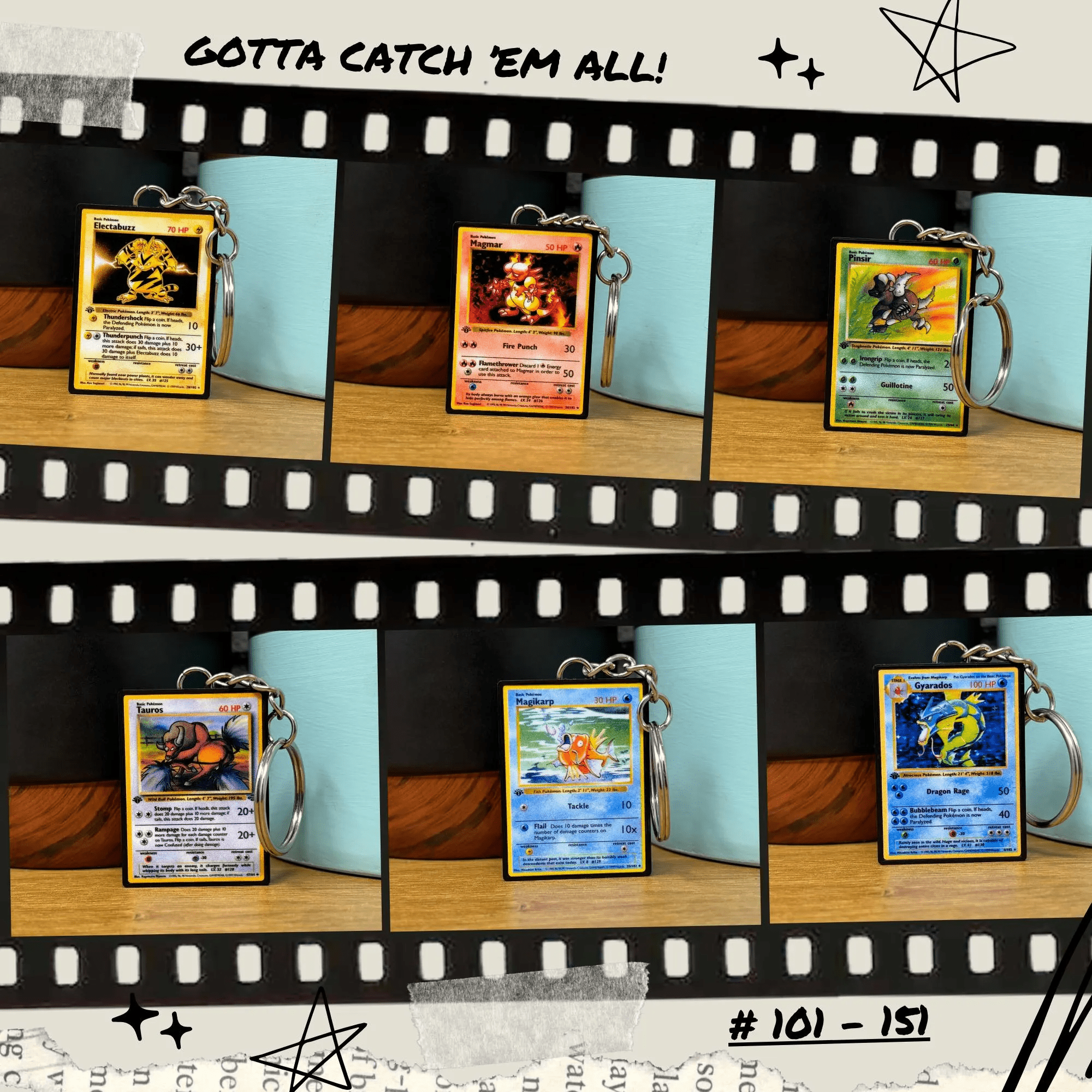 Pokemon Card Keychains (101 - 151) - BitsyLabs