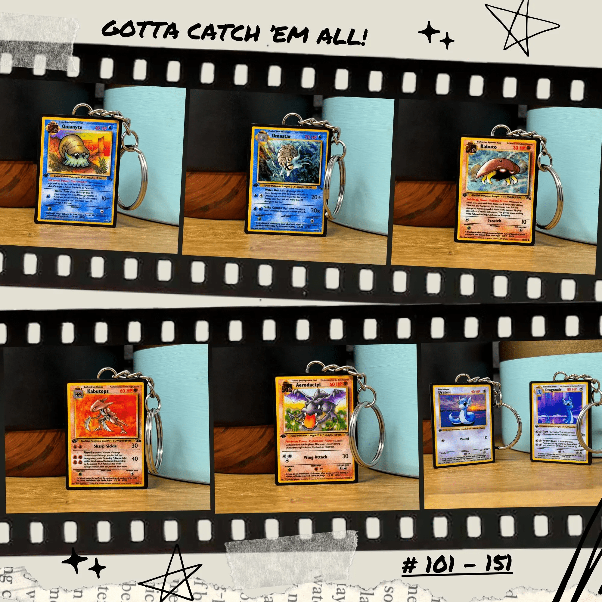 Pokemon Card Keychains (101 - 151) - BitsyLabs