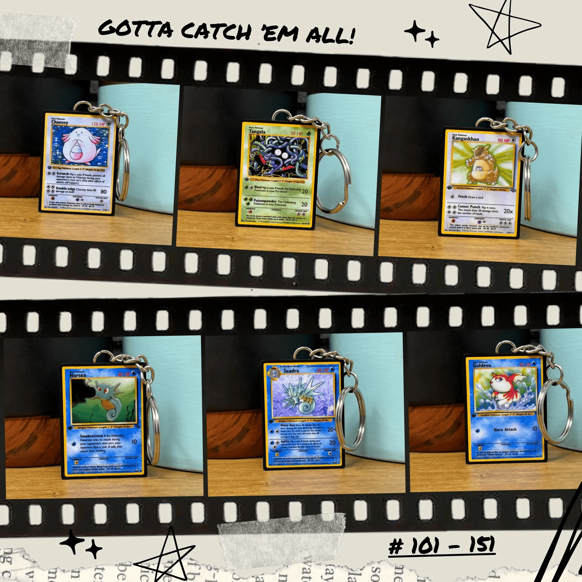 Pokemon Card Keychains (101 - 151) - BitsyLabs