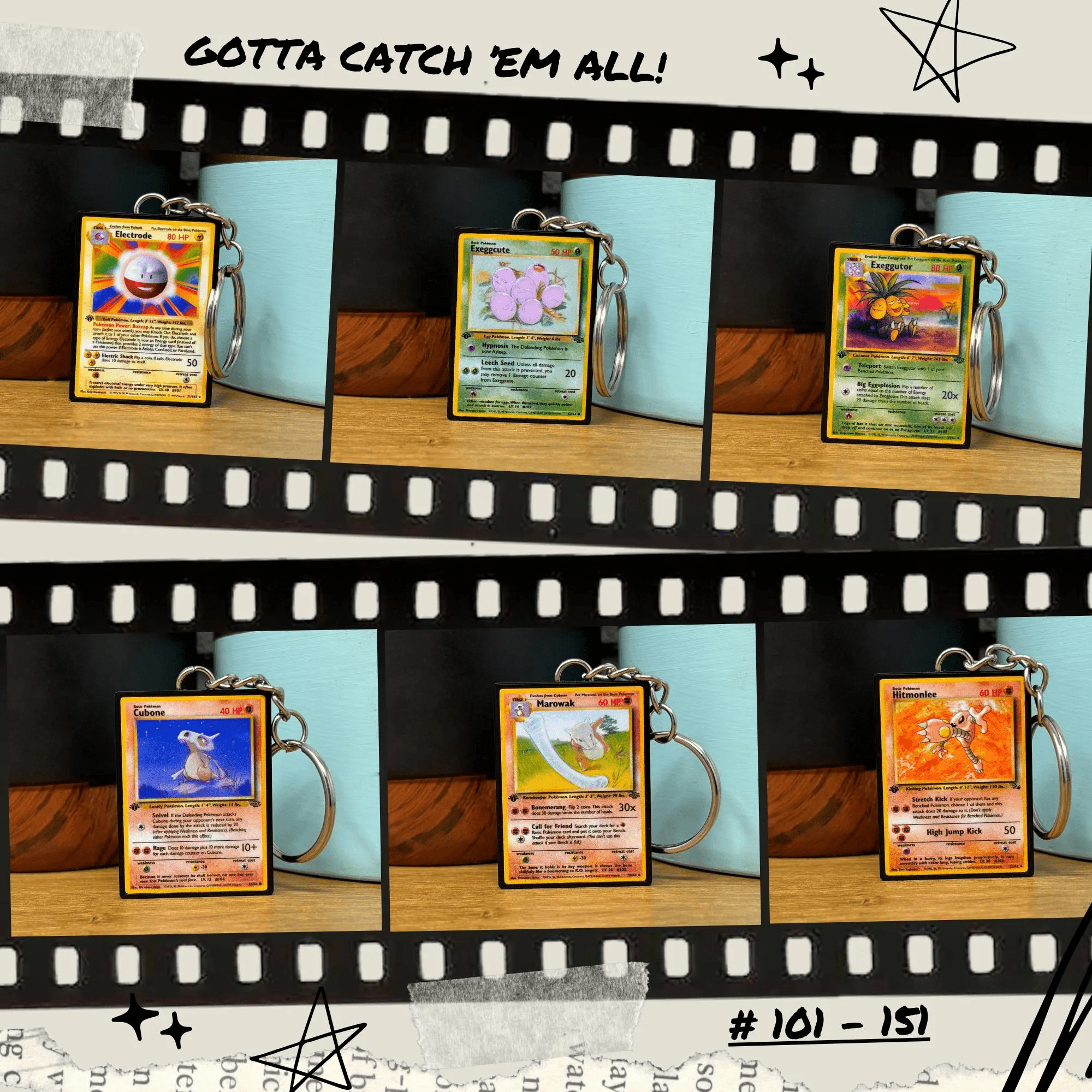 Pokemon Card Keychains (101 - 151) - BitsyLabs