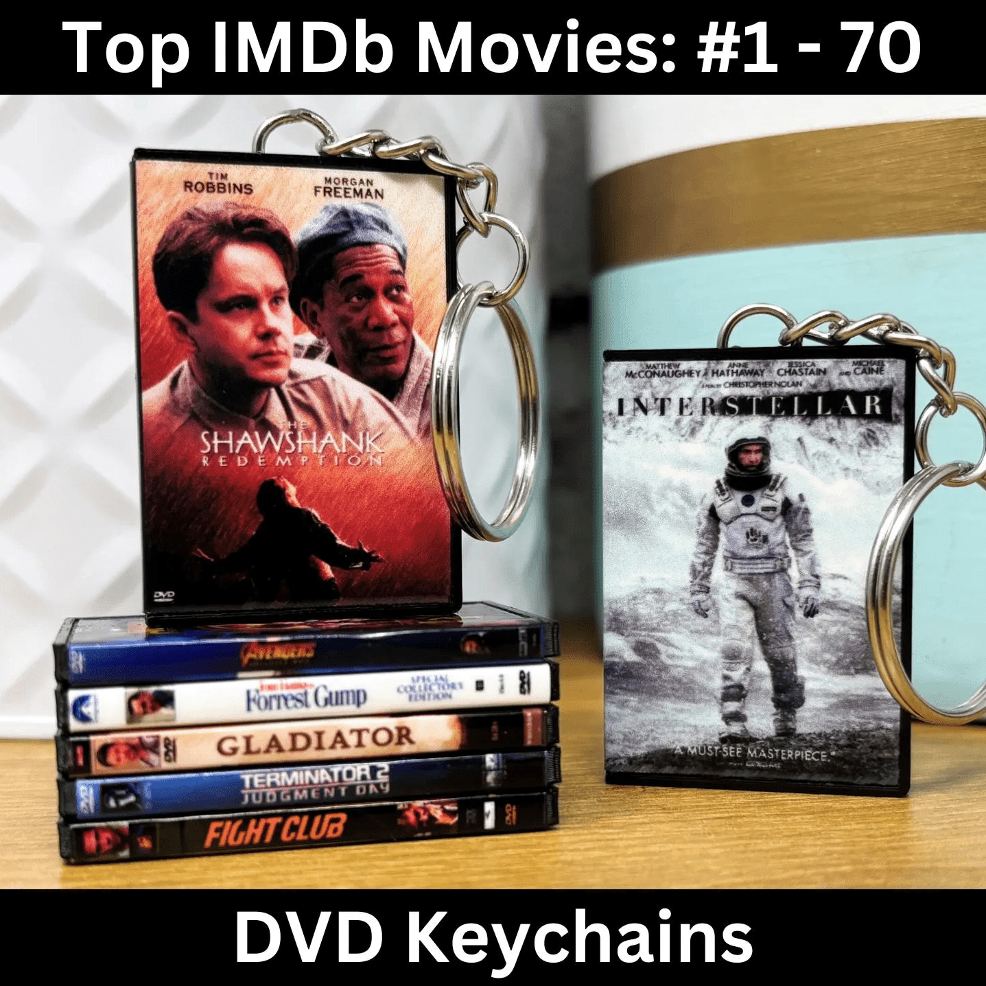 Top IMDb Movies (1 - 70) Keychains - BitsyLabs