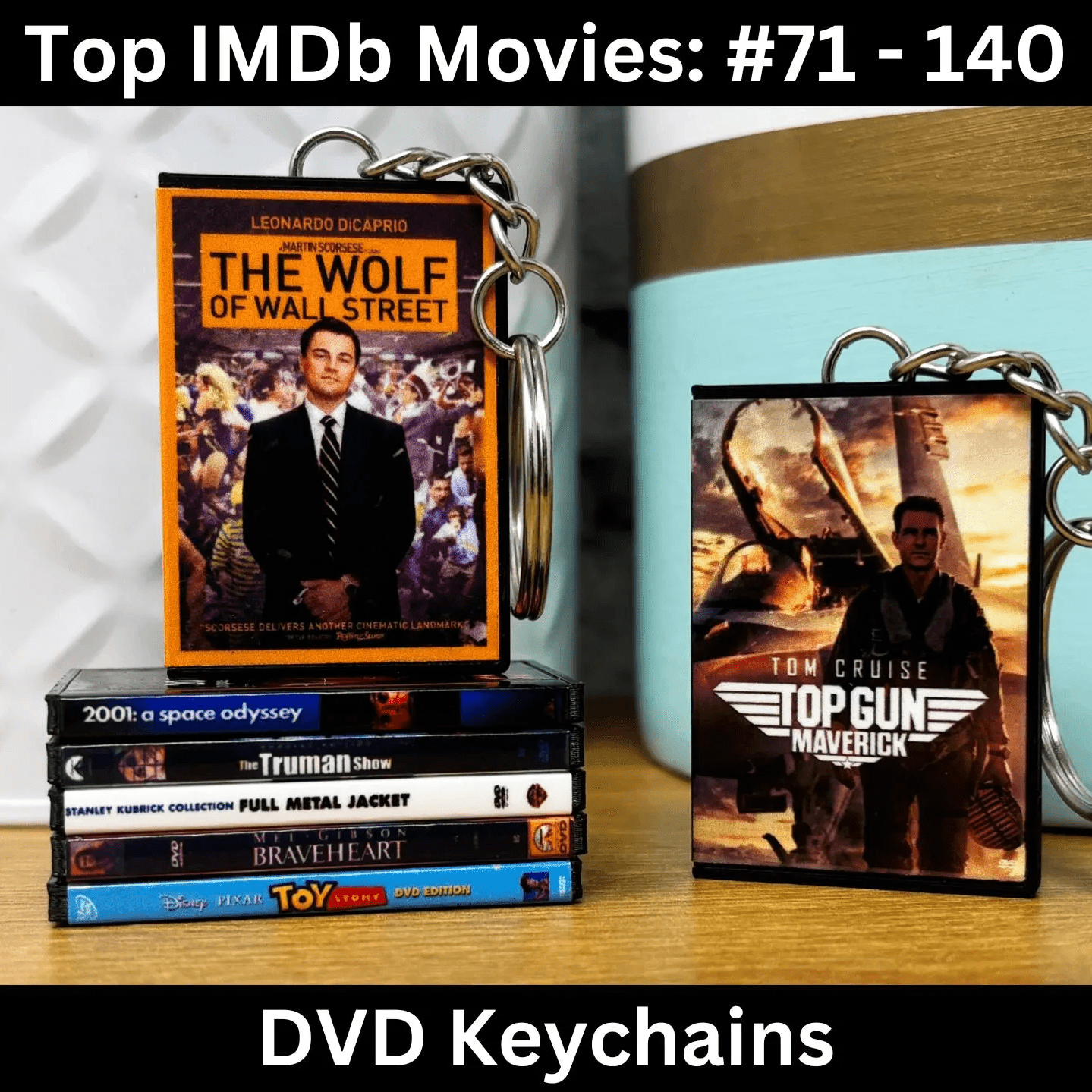 Top IMDb Movies (71 - 140) Keychains - BitsyLabs